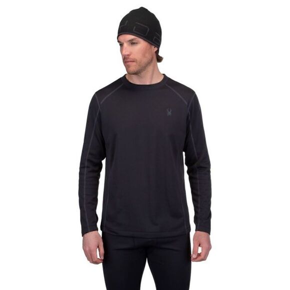 SPYDER Mens Performance Crew Top Sz XL Black Long Sleeve - Picture 1 of 10